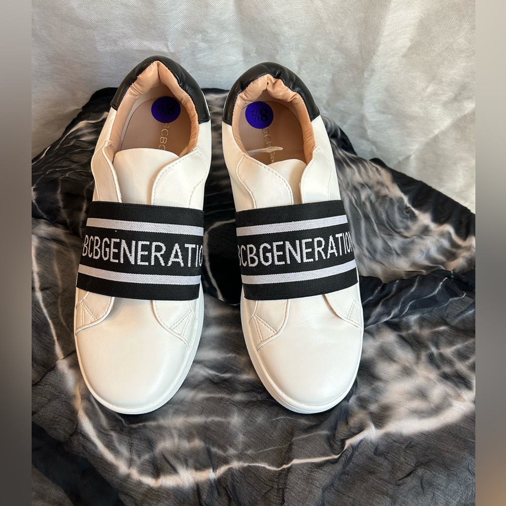 BCBGeneration white and black athletic shoes. NWOT. Size 8.5